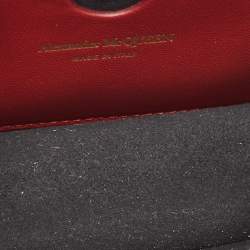 Pre Owned Alexander McQueen Burgundy Leather Jeweled Shoulder Bag