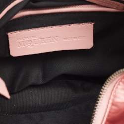 Pre Owned Alexander McQueen Pink/Black Embroidered Satin and Leather De Manta Clutch