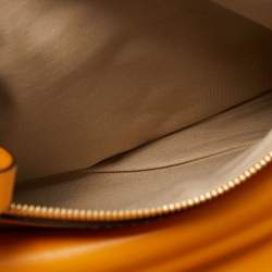 Pre Owned Alexander McQueen Yellow Leather Folk Clutch Bag 