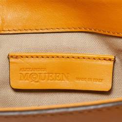 Pre Owned Alexander McQueen Yellow Leather Folk Clutch Bag 