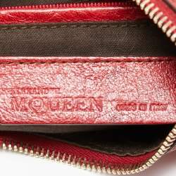 Pre Owned Alexander McQueen Red Leather Medium De Manta Clutch