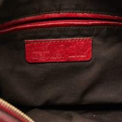 Pre Owned Alexander McQueen Red Leather Medium De Manta Clutch