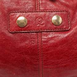 Pre Owned Alexander McQueen Red Leather Medium De Manta Clutch