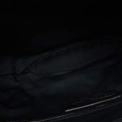 Pre Owned Alexander McQueen Black/Brown Leopard Print Canvas and Leather Medium De Manta Clutch