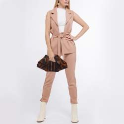 Pre Owned Alexander McQueen Black/Brown Leopard Print Canvas and Leather Medium De Manta Clutch