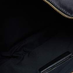 Pre Owned Alexander McQueen Black/Red Floral Print Satin and Leather Medium De Manta Clutch