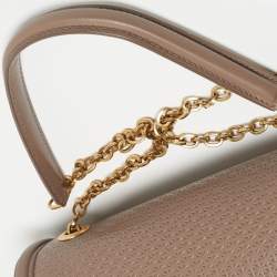 Pre Owned Alexander McQueen Taupe Textured Leather Heroine Chain Shoulder Bag