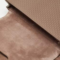 Pre Owned Alexander McQueen Taupe Textured Leather Heroine Chain Shoulder Bag