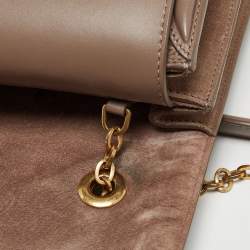 Pre Owned Alexander McQueen Taupe Textured Leather Heroine Chain Shoulder Bag