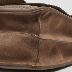 Pre Owned Alexander McQueen Taupe Textured Leather Heroine Chain Shoulder Bag