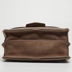 Pre Owned Alexander McQueen Taupe Textured Leather Heroine Chain Shoulder Bag