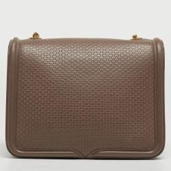 Pre Owned Alexander McQueen Taupe Textured Leather Heroine Chain Shoulder Bag