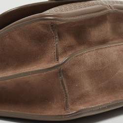 Pre Owned Alexander McQueen Taupe Textured Leather Heroine Chain Shoulder Bag