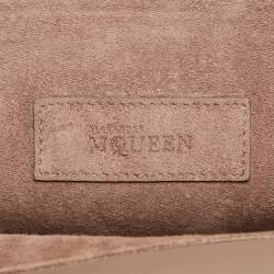 Pre Owned Alexander McQueen Taupe Textured Leather Heroine Chain Shoulder Bag