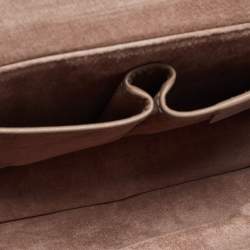 Pre Owned Alexander McQueen Taupe Textured Leather Heroine Chain Shoulder Bag