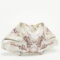 Pre Owned Alexander McQueen Multicolor Printed Fabric and Leather De Manta Clutch