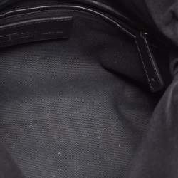 Pre Owned Alexander McQueen Black Leather Studded Skull Padlock Fold Over Clutch