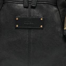 Pre Owned Alexander McQueen Black Leather De Manta Tote