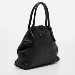 Pre Owned Alexander McQueen Black Leather De Manta Tote