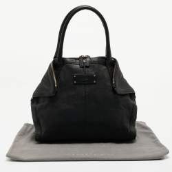 Pre Owned Alexander McQueen Black Leather De Manta Tote