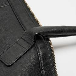 Pre Owned Alexander McQueen Black Leather De Manta Tote