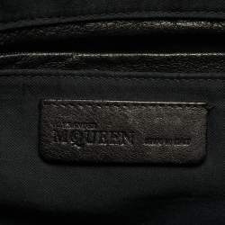 Pre Owned Alexander McQueen Black Leather De Manta Tote