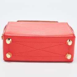 Alexander McQueen Red Leather Box Shoulder Bag 