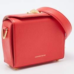 Alexander McQueen Red Leather Box Shoulder Bag 