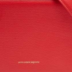 Alexander McQueen Red Leather Box Shoulder Bag 