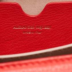 Alexander McQueen Red Leather Box Shoulder Bag 