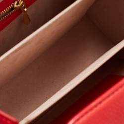 Alexander McQueen Red Leather Box Shoulder Bag 