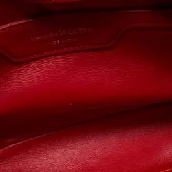 Pre Owned Alexander McQueen Red Embossed Leather The Seal Shoulder Bag