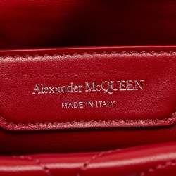 Pre Owned Alexander McQueen Red Embossed Leather The Seal Shoulder Bag