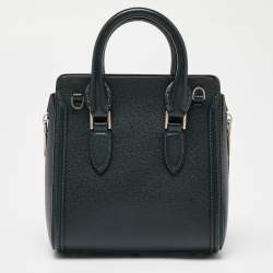 Pre Owned Alexander McQueen Emerald Green Leather Mini Heroine Bag
