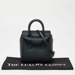 Pre Owned Alexander McQueen Emerald Green Leather Mini Heroine Bag