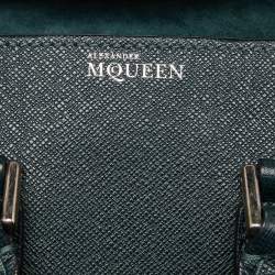 Pre Owned Alexander McQueen Emerald Green Leather Mini Heroine Bag