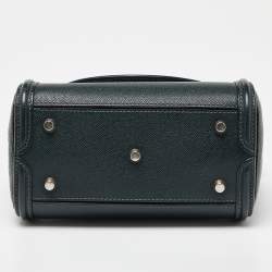 Pre Owned Alexander McQueen Emerald Green Leather Mini Heroine Bag