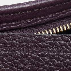 Pre Owned Alexander McQueen Purple Whipstitch Leather Folk Tote