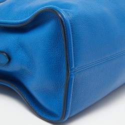 Alexander McQueen Blue Leather Skull Padlock Tote