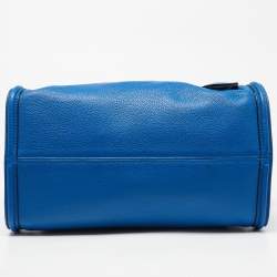 Alexander McQueen Blue Leather Skull Padlock Tote