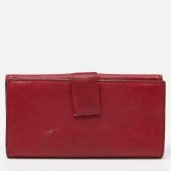 Alexander McQueen Red Leather Skull Continental Wallet