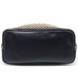 Alexander McQueen Black Studded Leather Padlock Shopper Tote