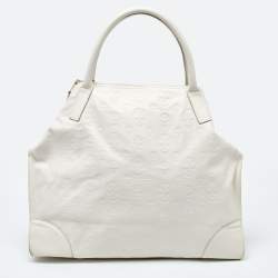 Pre Owned Alexander McQueen Off White Leather Large De Manta Tote 