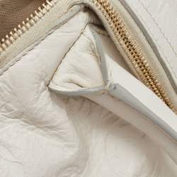 Pre Owned Alexander McQueen Off White Leather Large De Manta Tote 