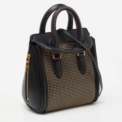 Alexander McQueen Black Studded Leather Mini Heroine Satchel