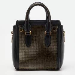 Alexander McQueen Black Studded Leather Mini Heroine Satchel