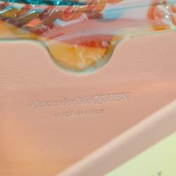 Pre Owned Alexander McQueen Holographic/Pink Pvc and Leather Knuckle Duster Shoulder Bag