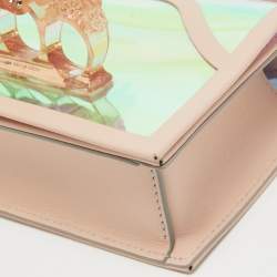 Pre Owned Alexander McQueen Holographic/Pink Pvc and Leather Knuckle Duster Shoulder Bag