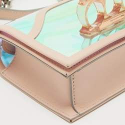 Pre Owned Alexander McQueen Holographic/Pink Pvc and Leather Knuckle Duster Shoulder Bag