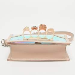 Pre Owned Alexander McQueen Holographic/Pink Pvc and Leather Knuckle Duster Shoulder Bag